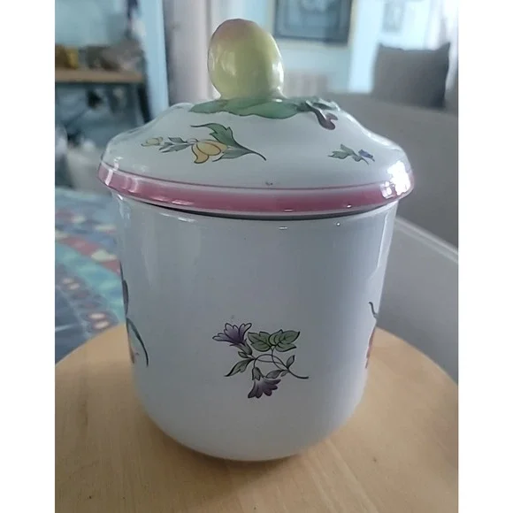 Spode Marlborough Sprays 7 3/8” Floral Medium Canister With Lid, England - Picture 4 of 8